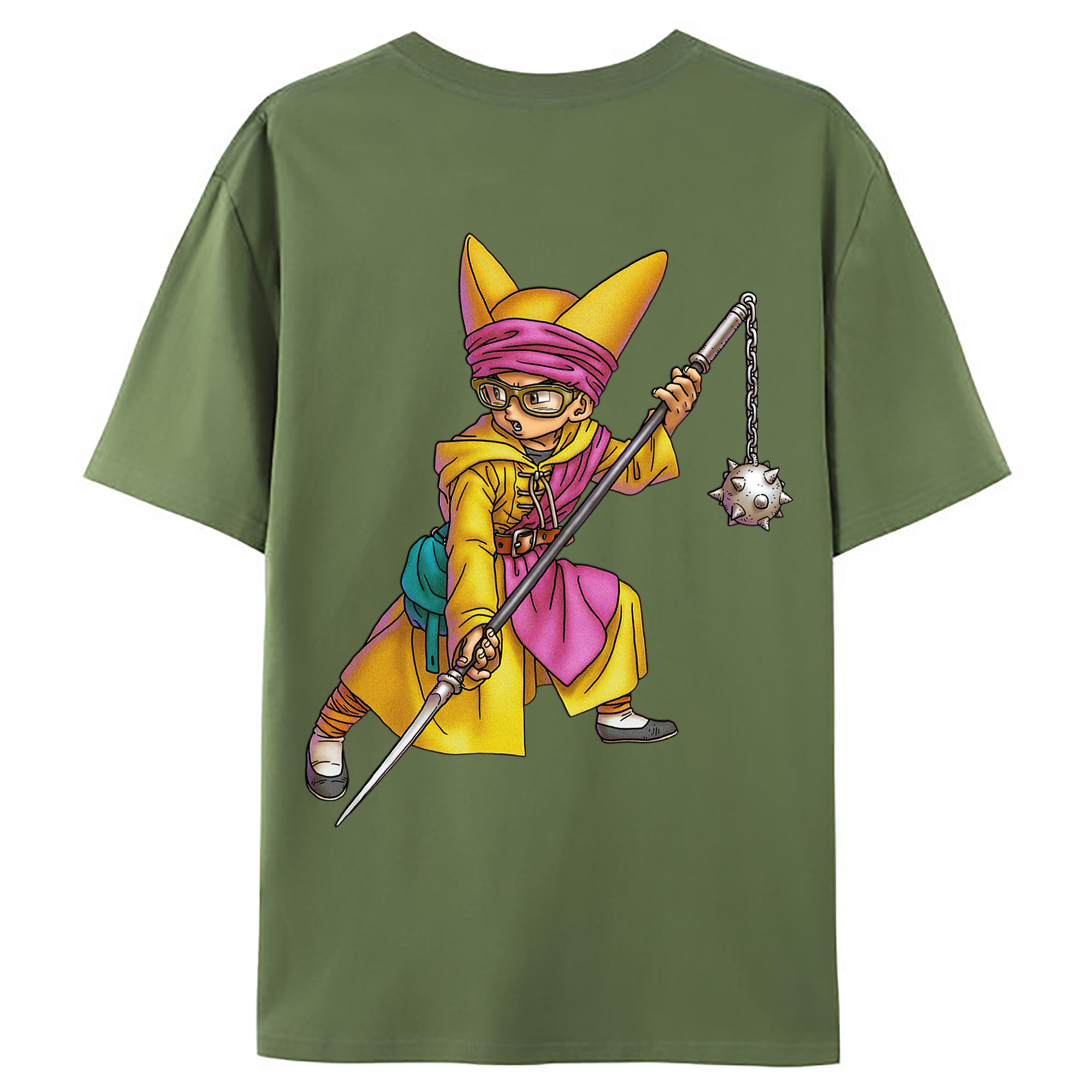 （画像用） ドラゴンクエスト Doragon Kuesuto Dragon Quest 綿100％ メンズ半袖Tシャツ（バックプリント） 通気性
